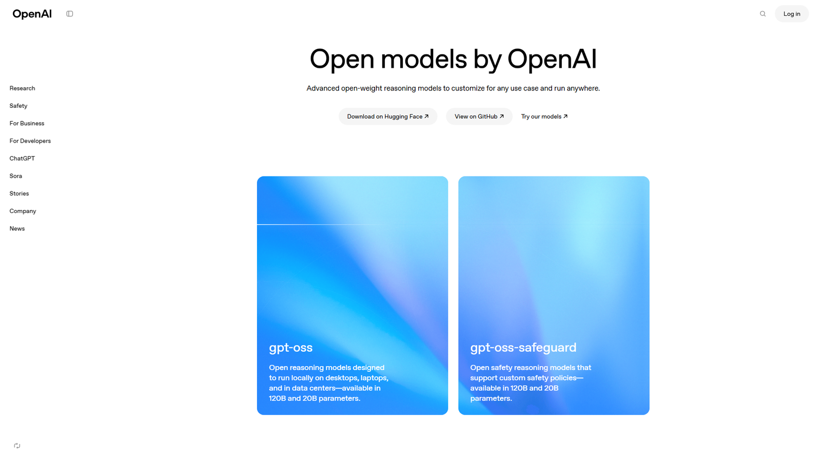 OpenAI Open Models Screenshot