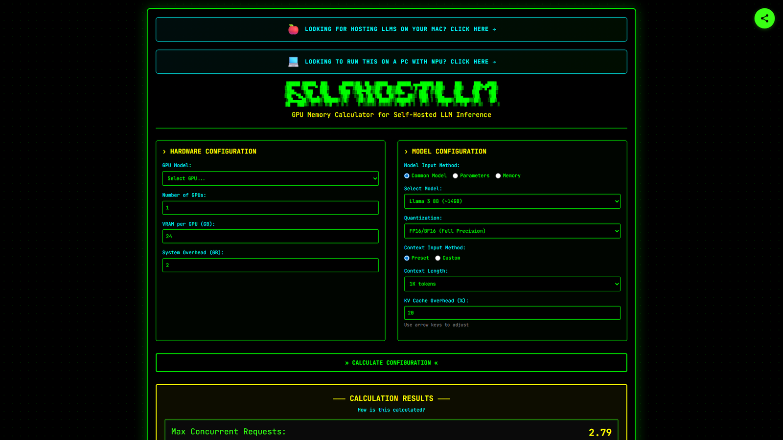 SelfHostLLM Screenshot