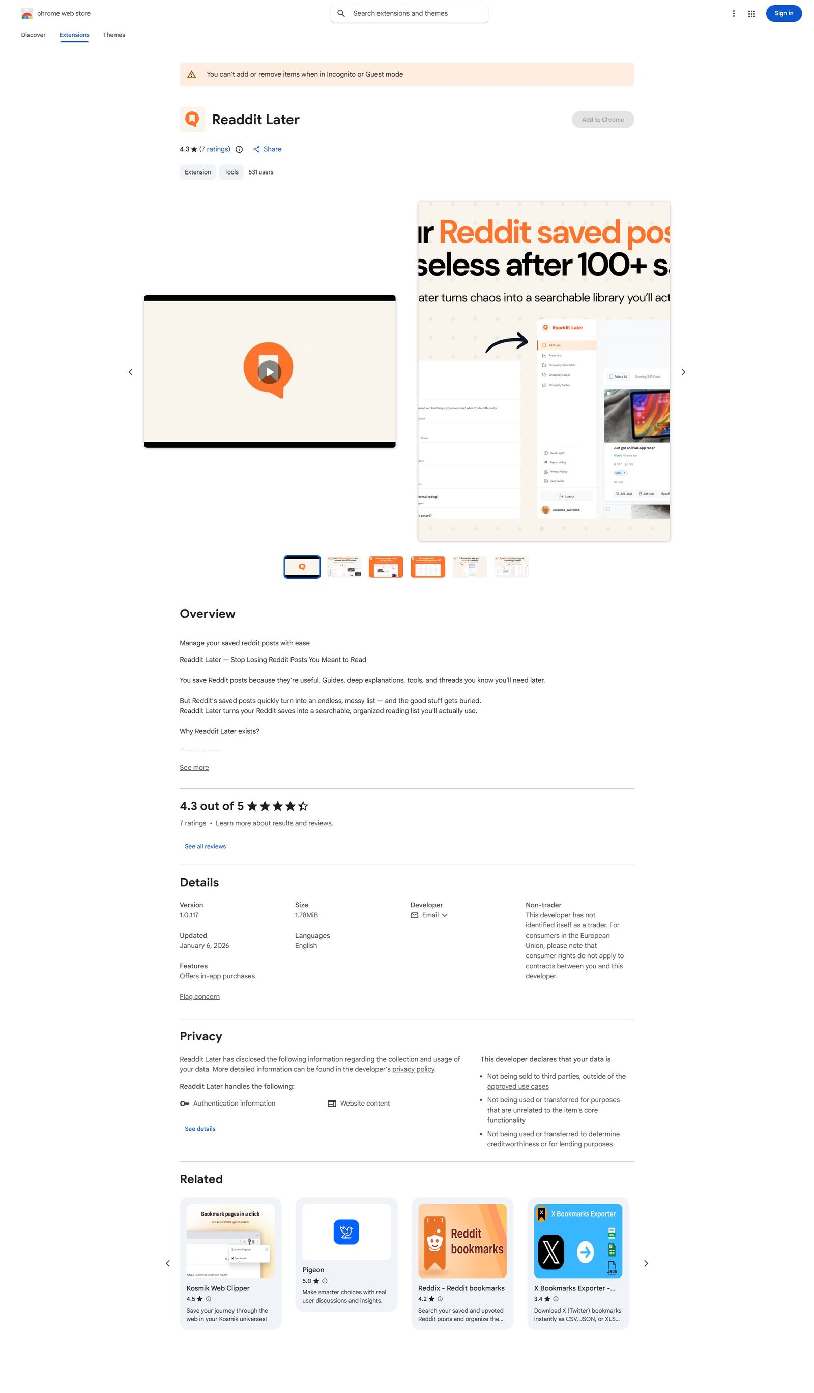 Readdit Later Screenshot