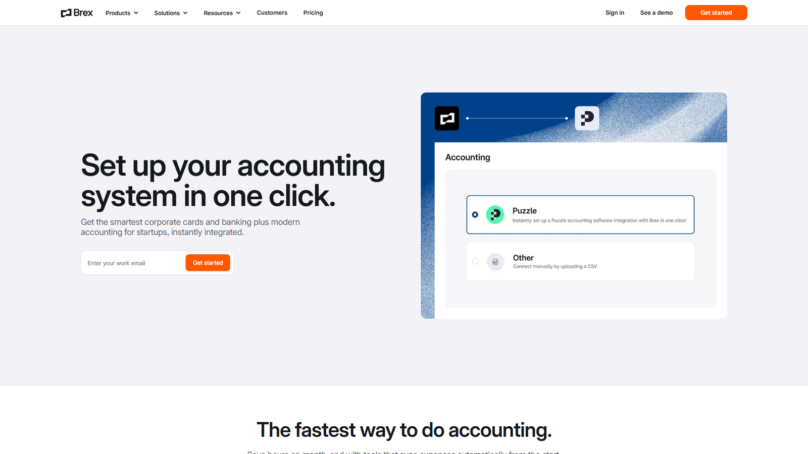 Brex 1-Click Accounting by Puzzle's API Screenshot