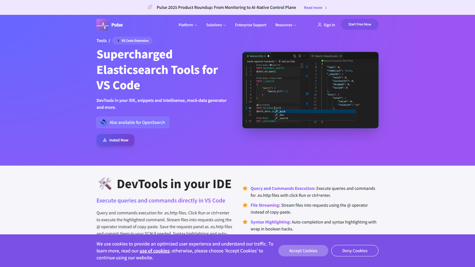 Elasticsearch DevTools for VS Code Screenshot