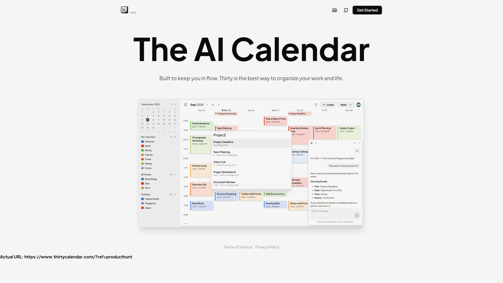 Thirty Calendar Screenshot