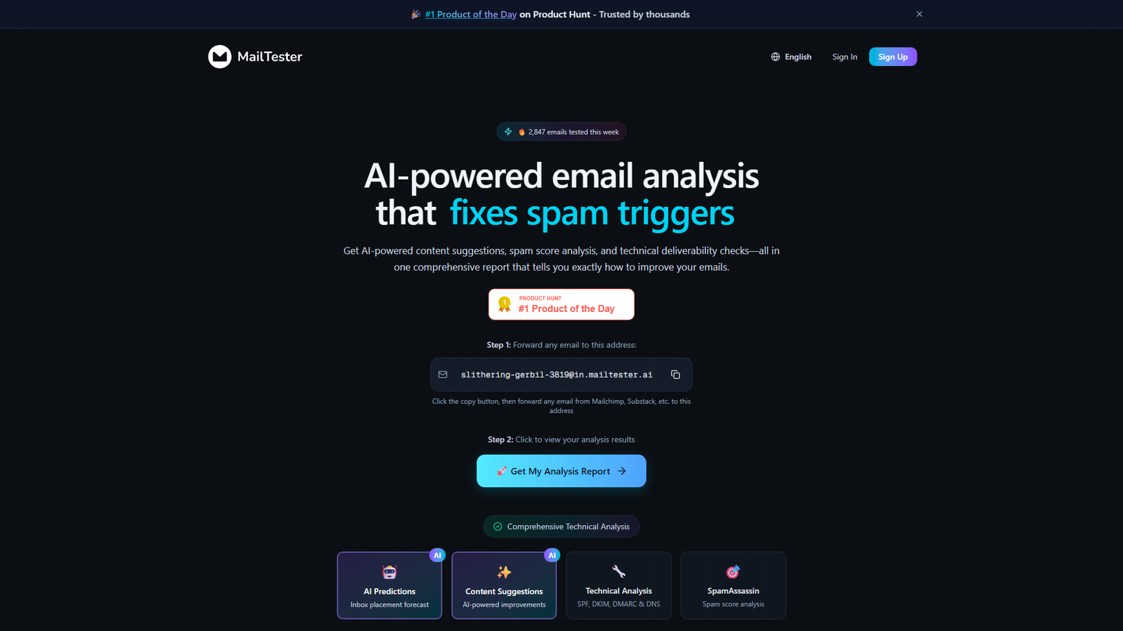 MailTester.AI Screenshot