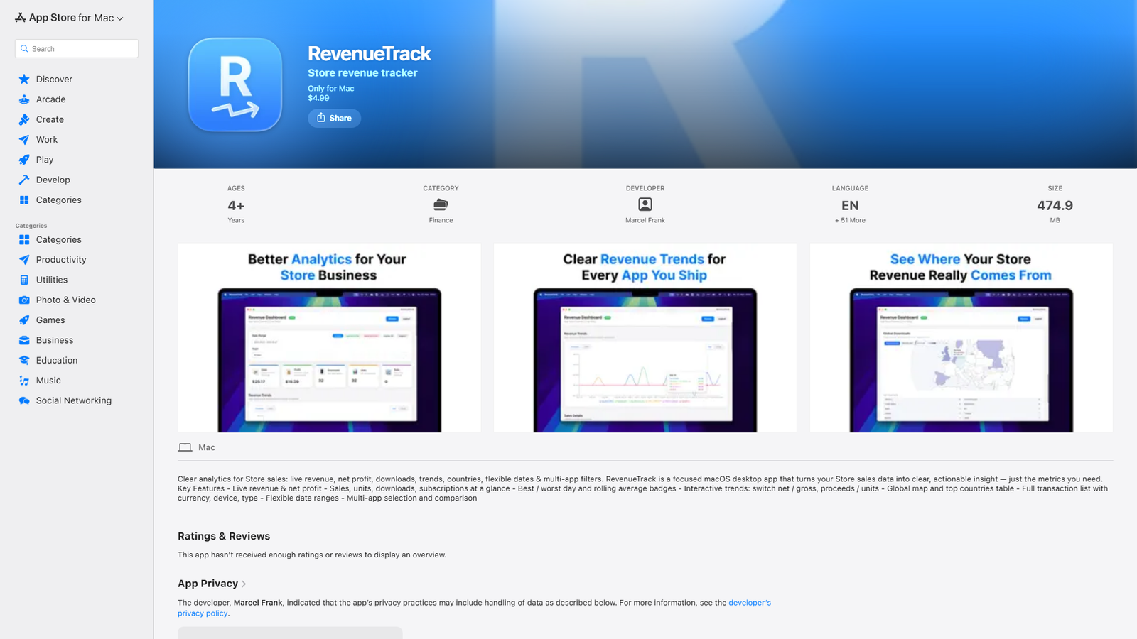 RevenueTrack Screenshot