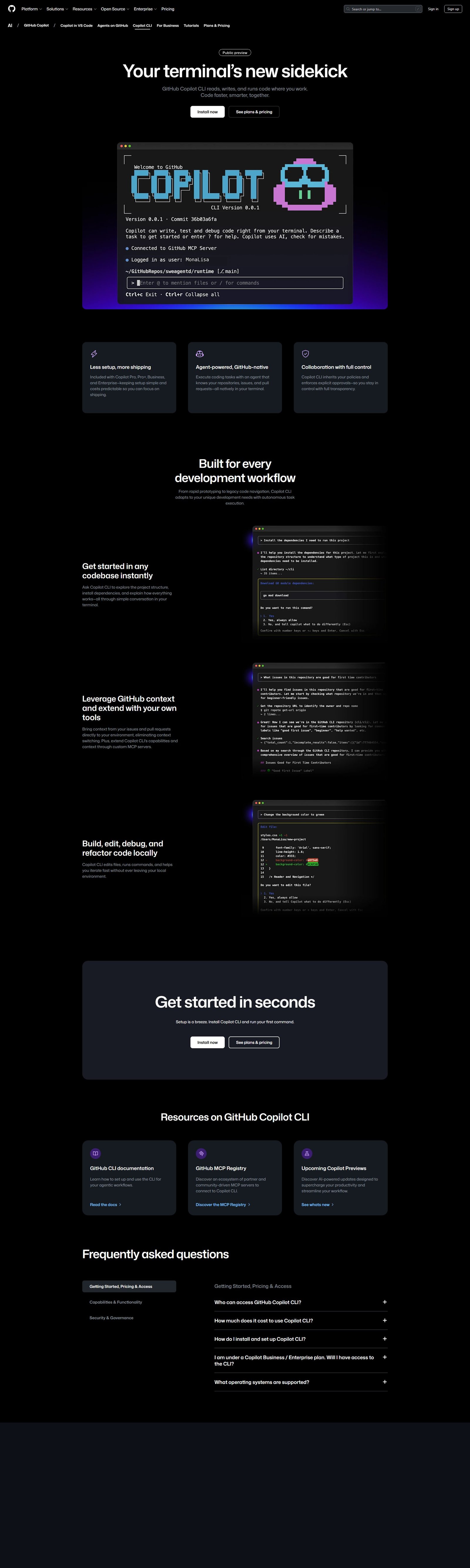 Github Copilot CLI Screenshot