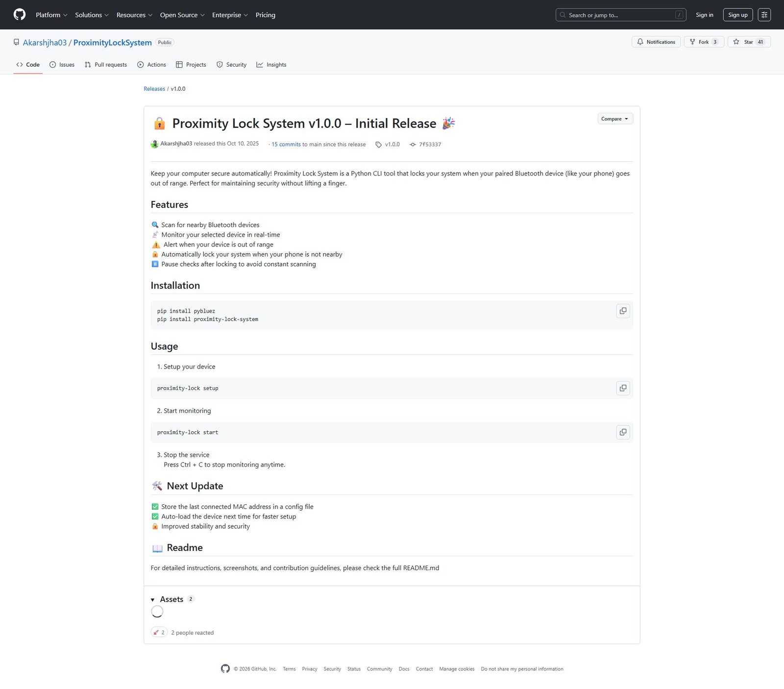 Proximity Lock System Screenshot