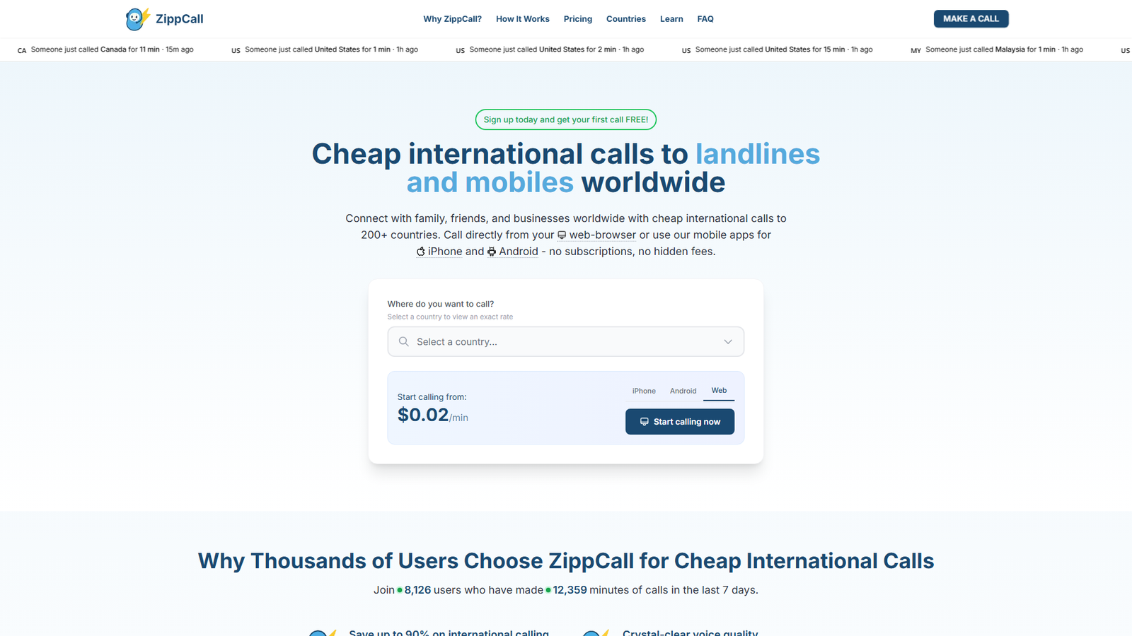 ZippCall Screenshot