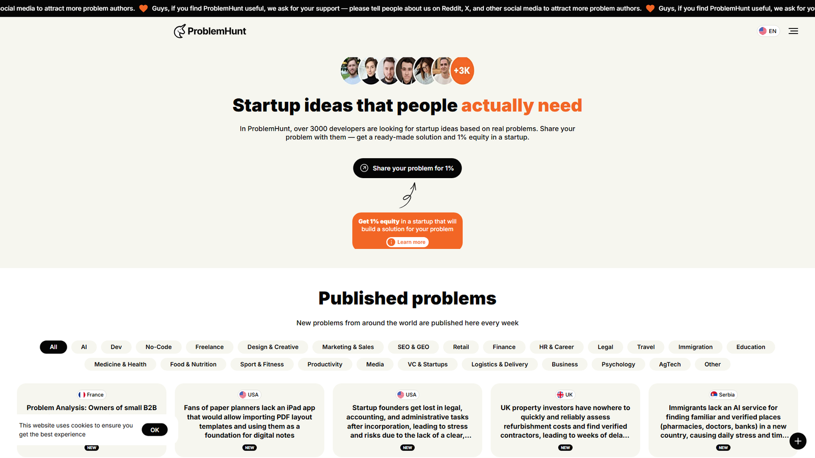 ProblemHunt Screenshot