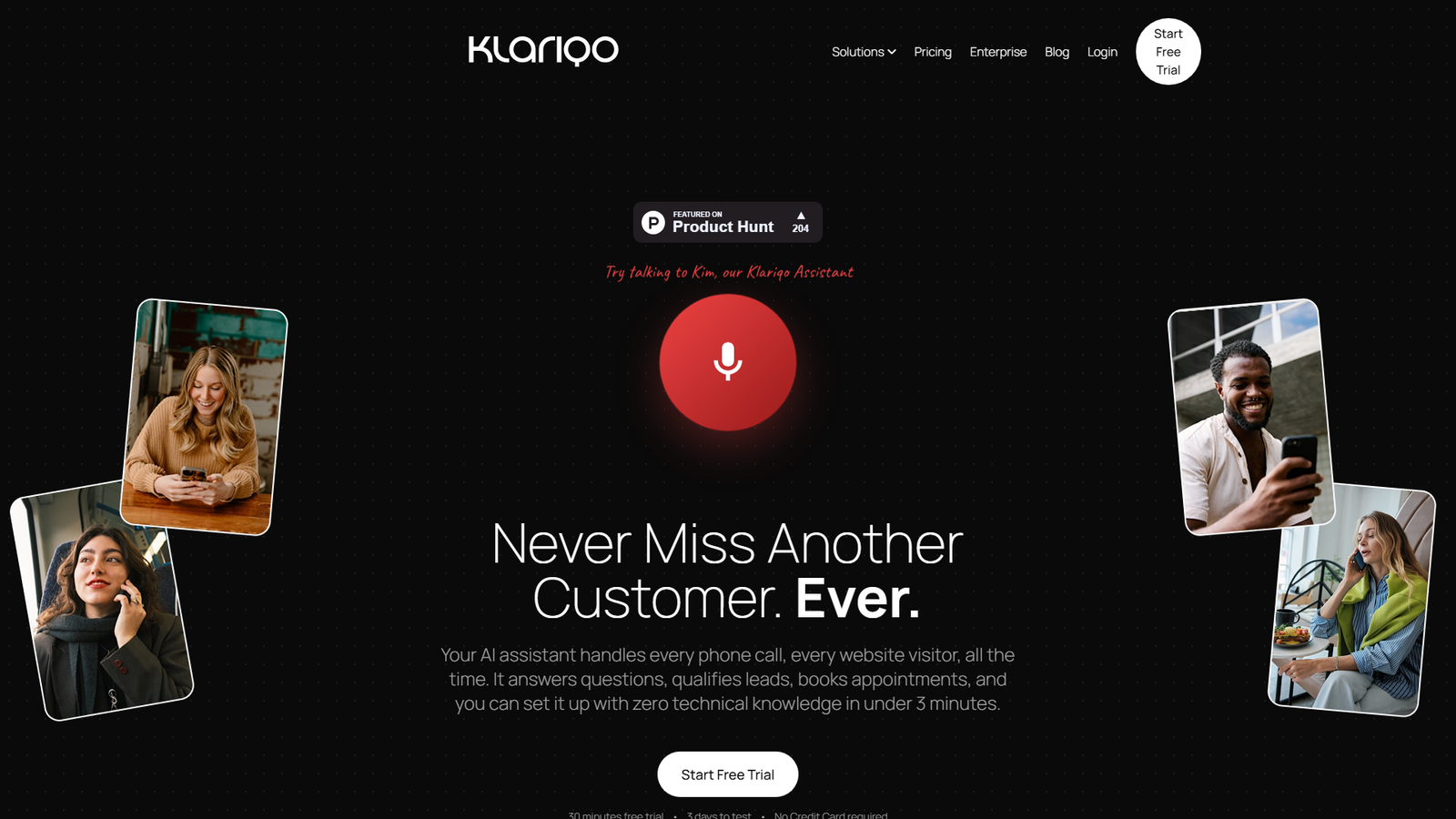 Klariqo AI Voice Assistants Screenshot