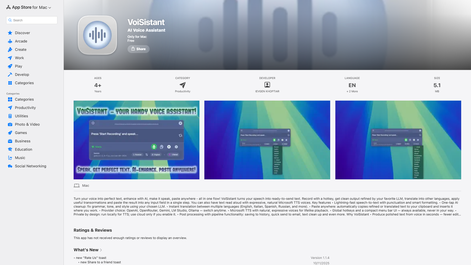 VoiSistant Screenshot