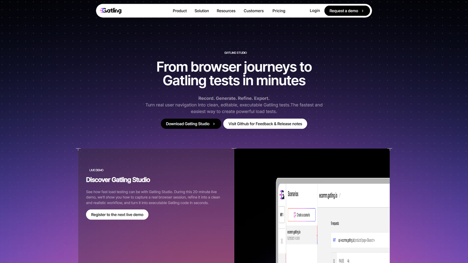 Gatling Studio Screenshot