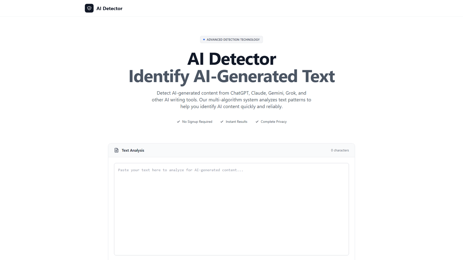AI Detector Screenshot