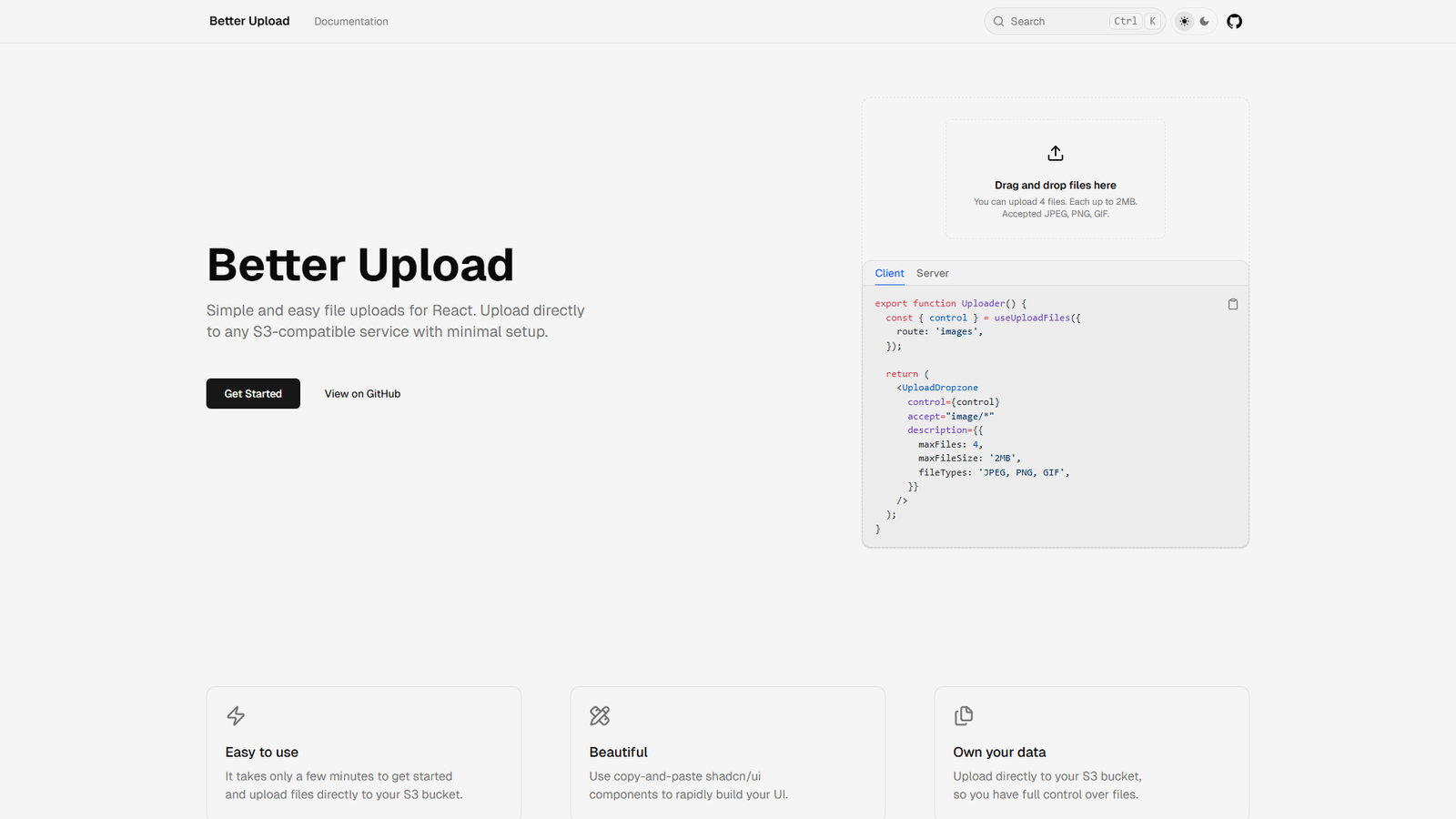 Better Upload Screenshot
