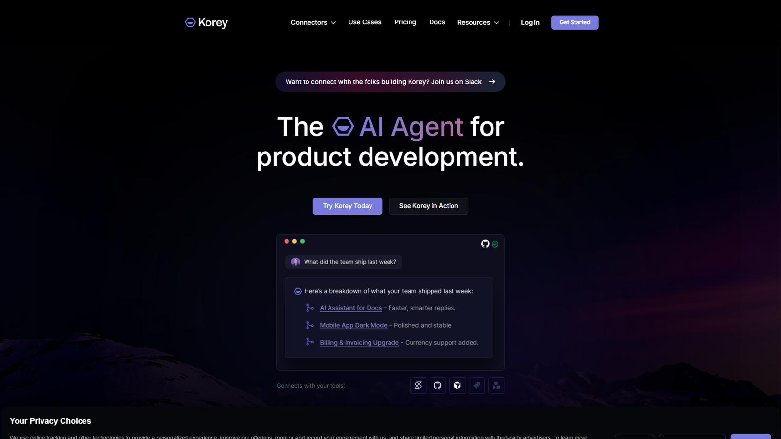Korey Coding Agent Handoffs Screenshot