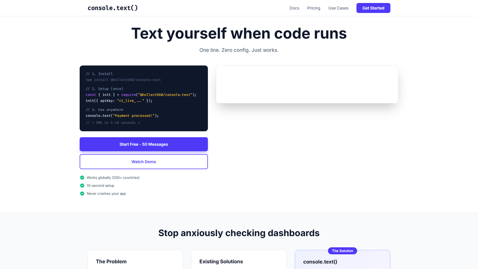 Console.text() Screenshot