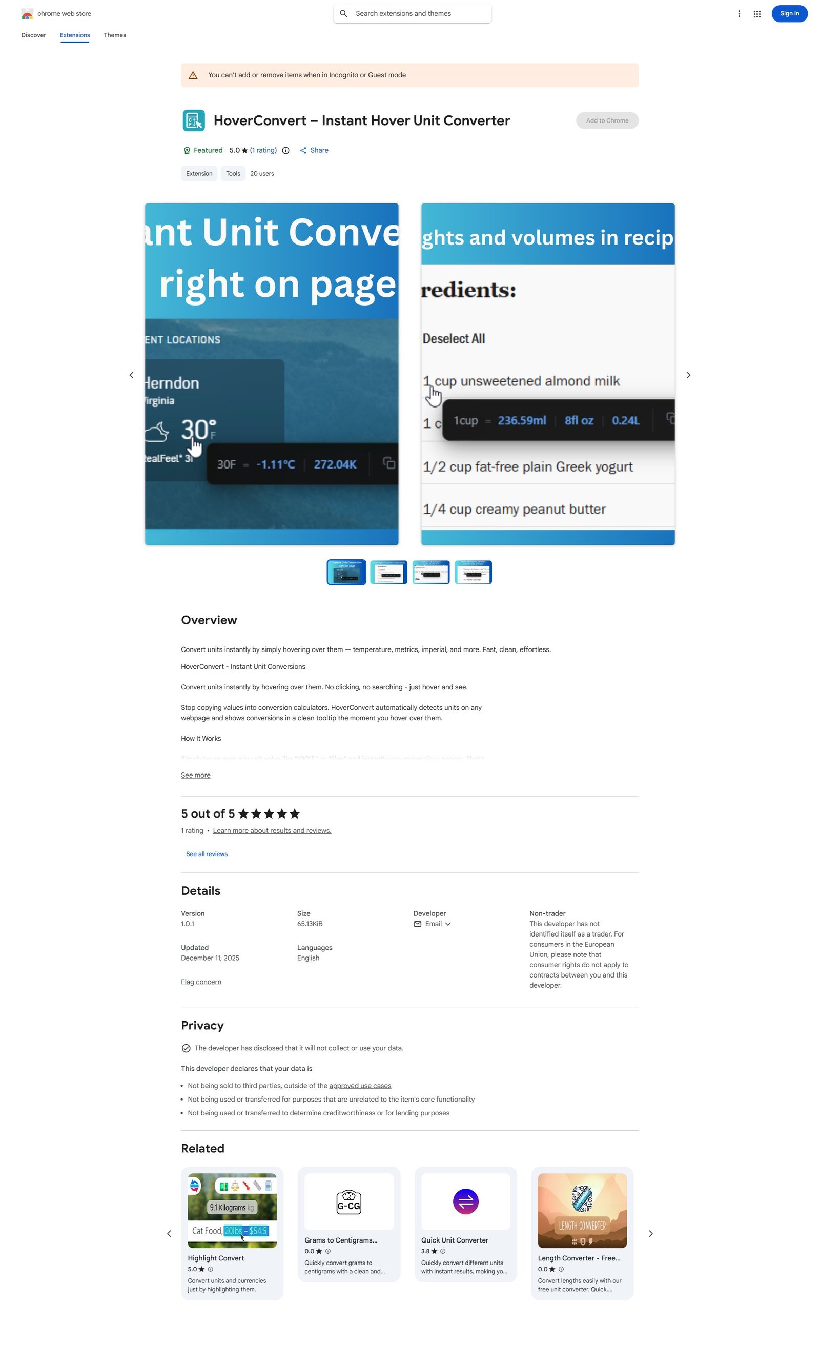HoverConvert Screenshot