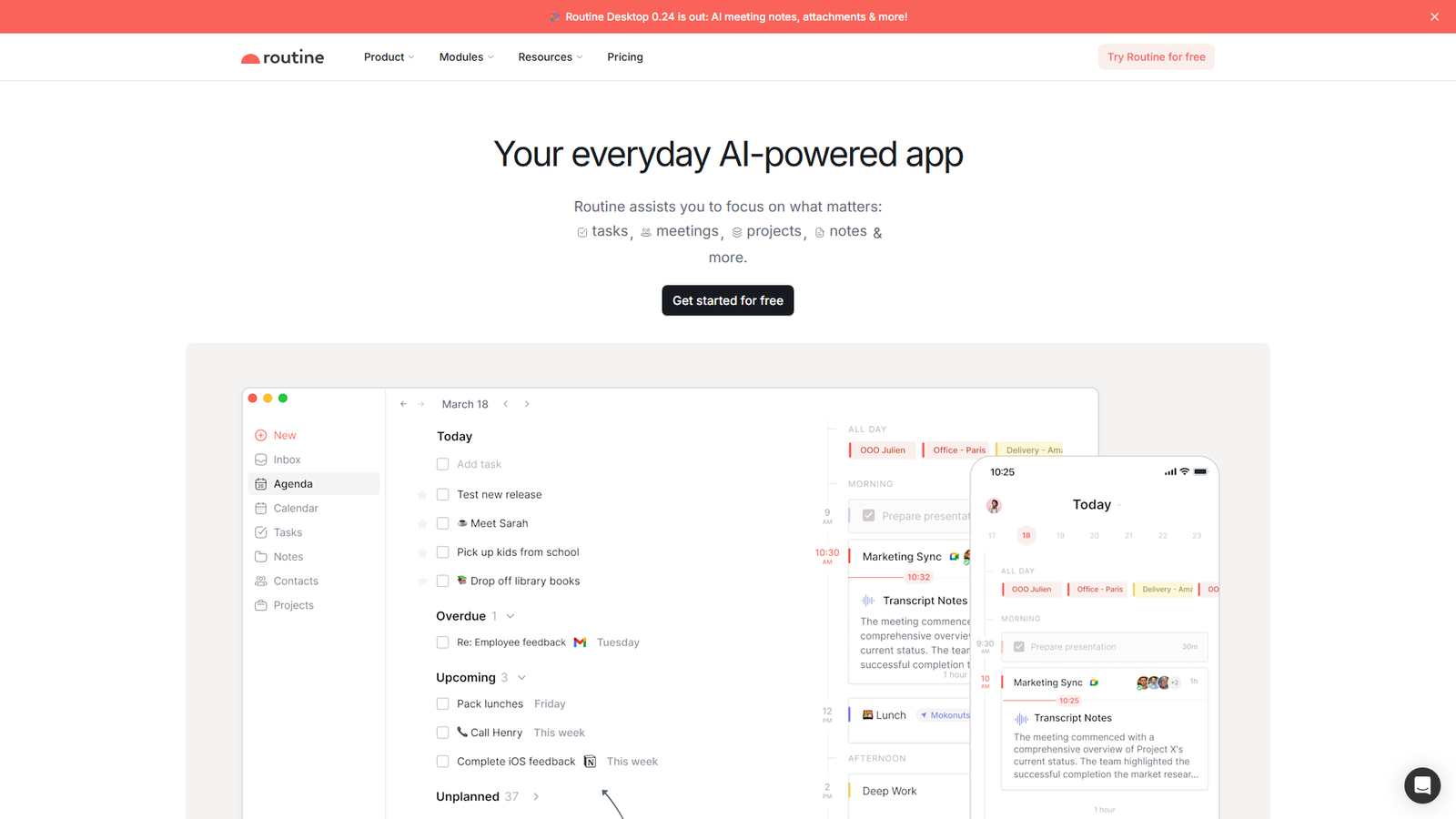 Routine Android Screenshot