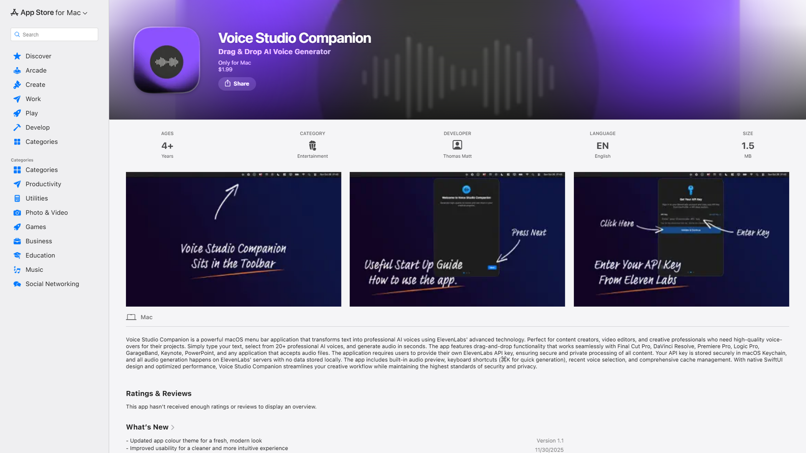 Voice Studio Companion Screenshot