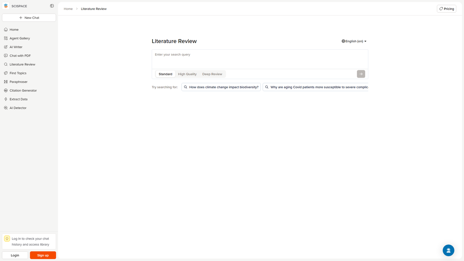 Deep Review by SciSpace Screenshot