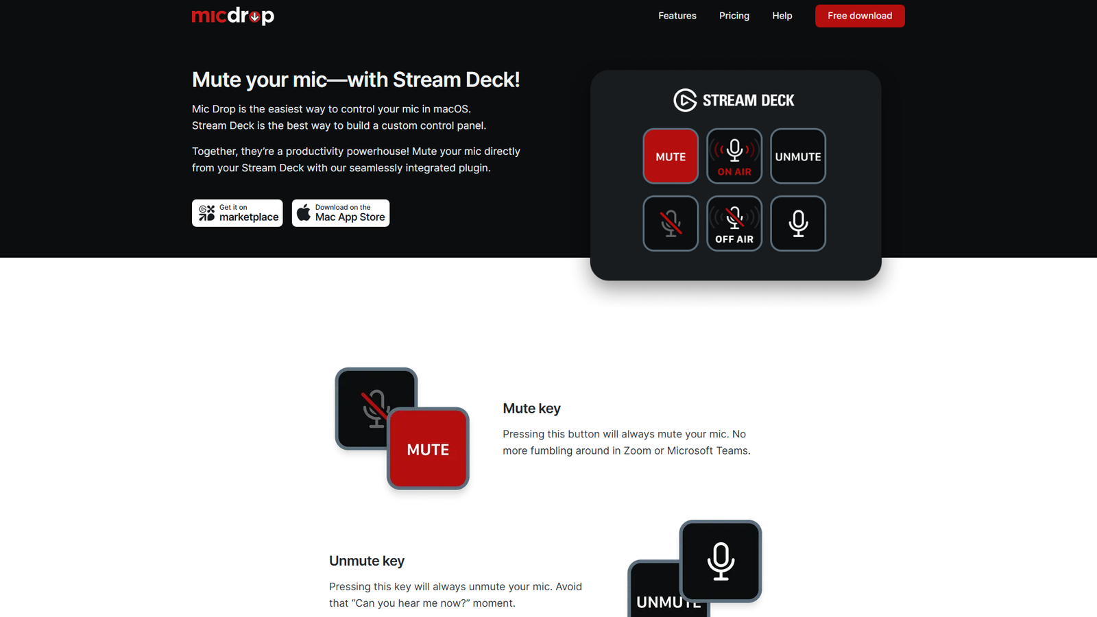 Mic Drop + Stream Deck Screenshot