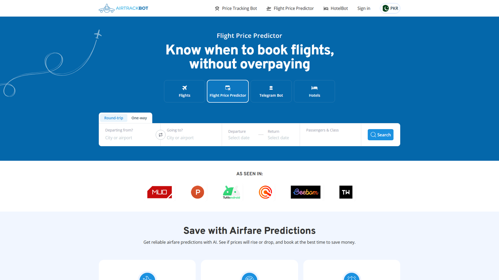 AirTrack • Flight Price Predictor Screenshot