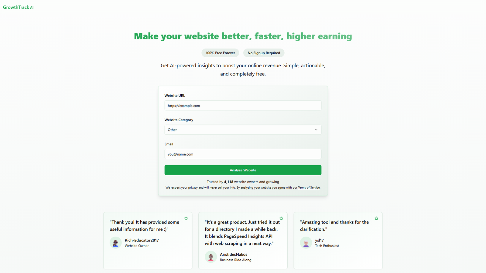 GrowthTrack AI Screenshot