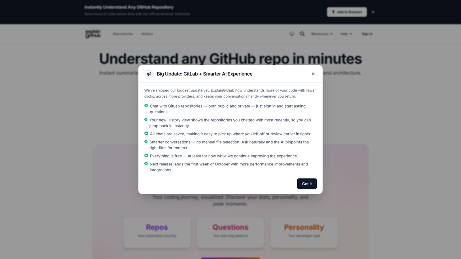 ExplainGithub Screenshot