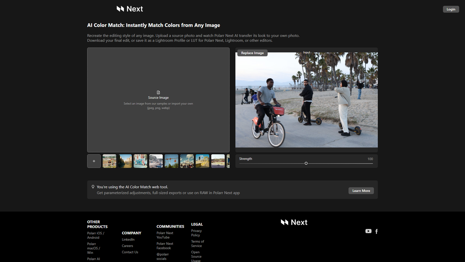 Polarr AI Color Match Screenshot