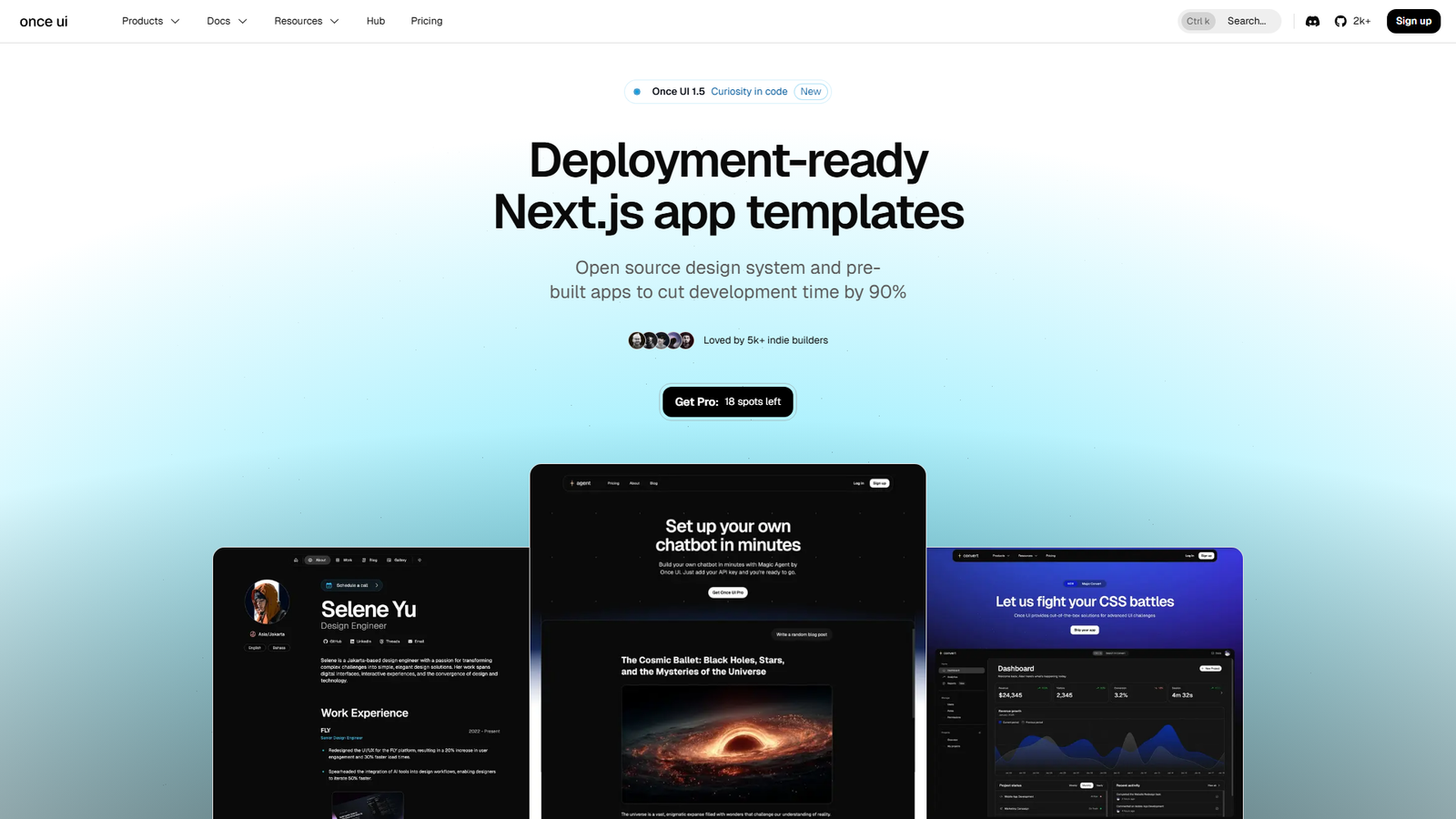 Once UI Pro for Next.js Screenshot