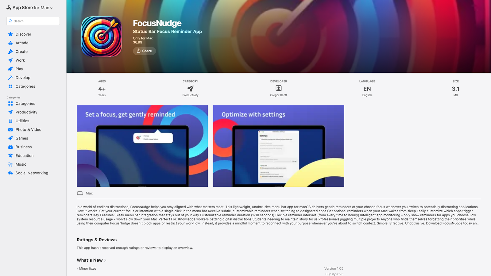 FocusNudge Screenshot