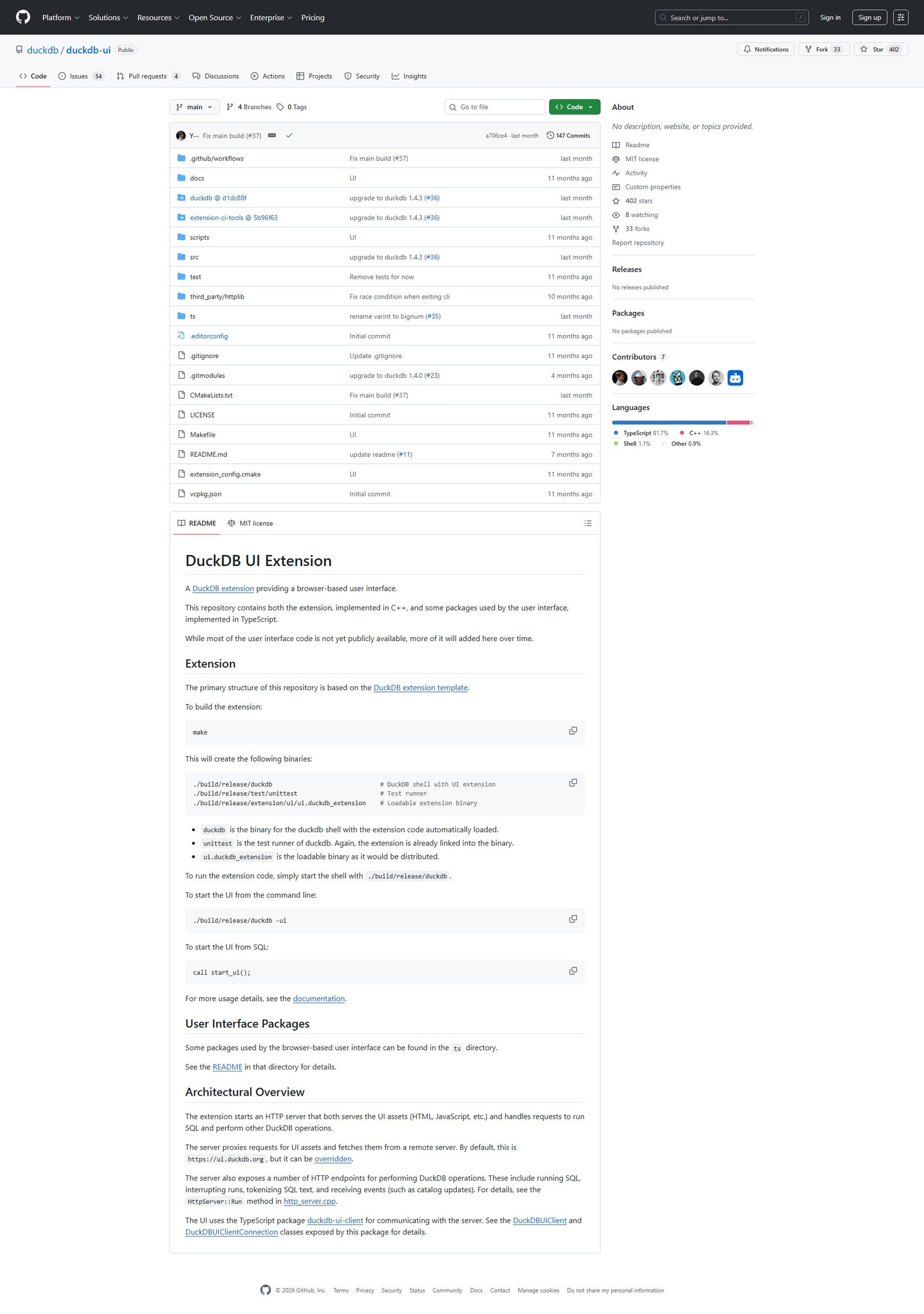 The DuckDB Local UI Screenshot