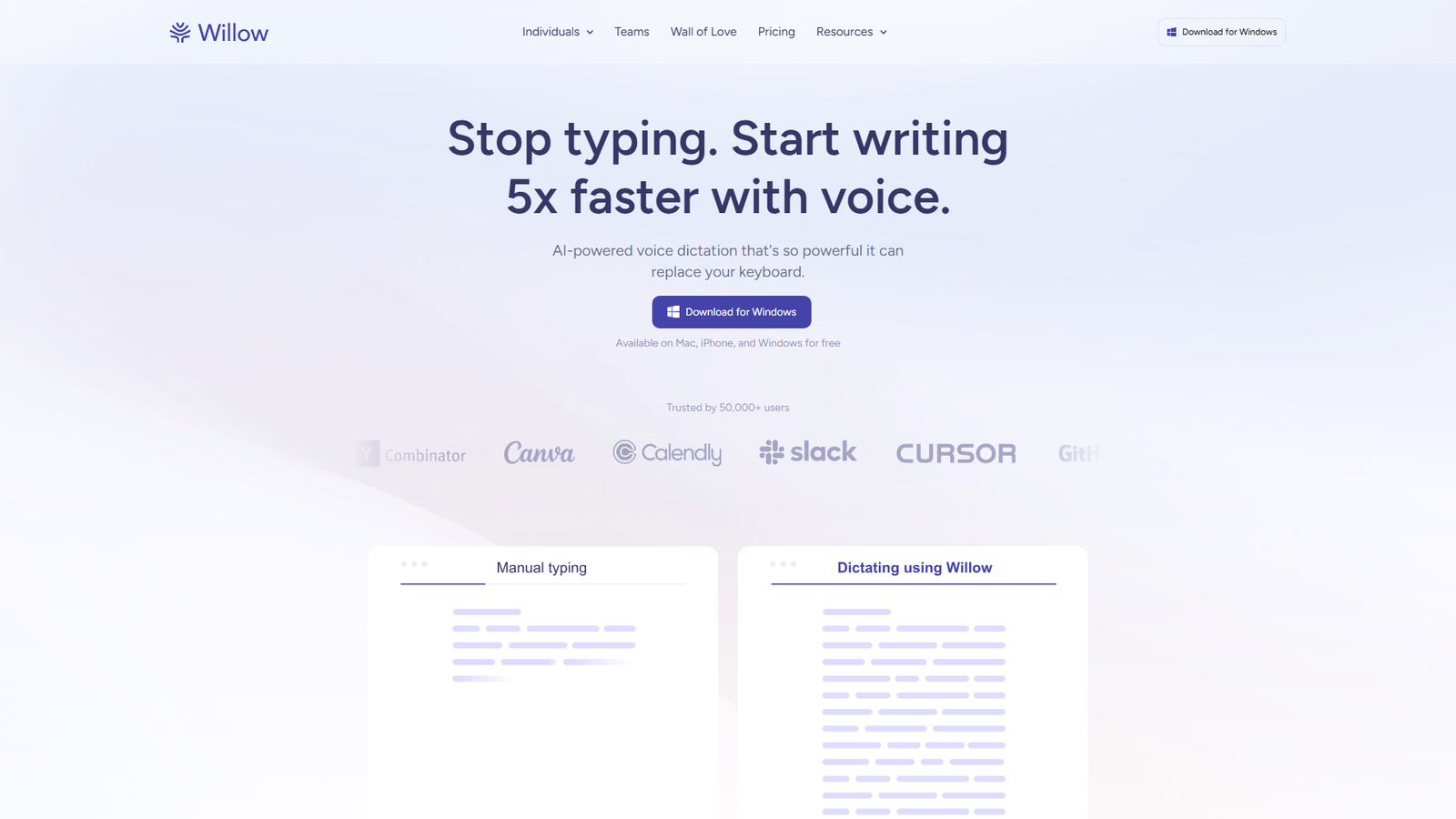 Willow Voice Screenshot