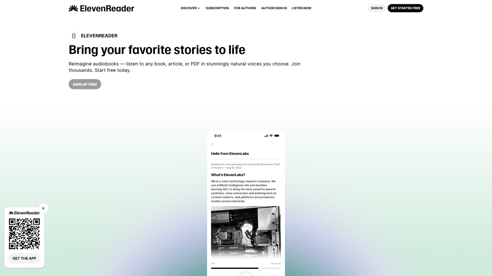 Elevenreader by ElevenLabs Screenshot
