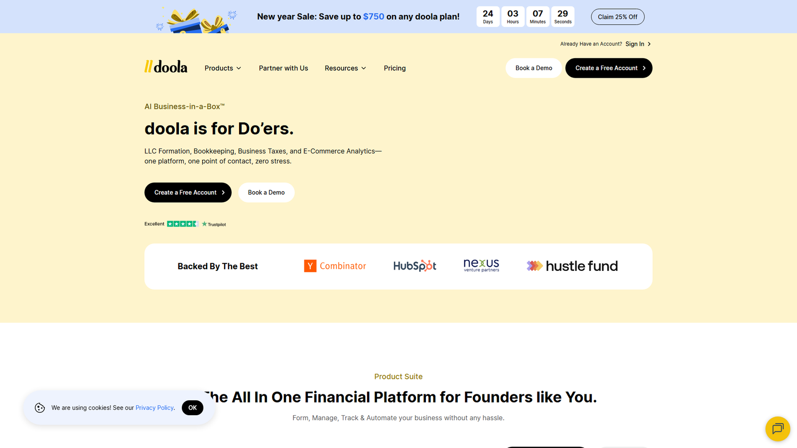doola Business-in-a-Box™ for E-Commerce Screenshot