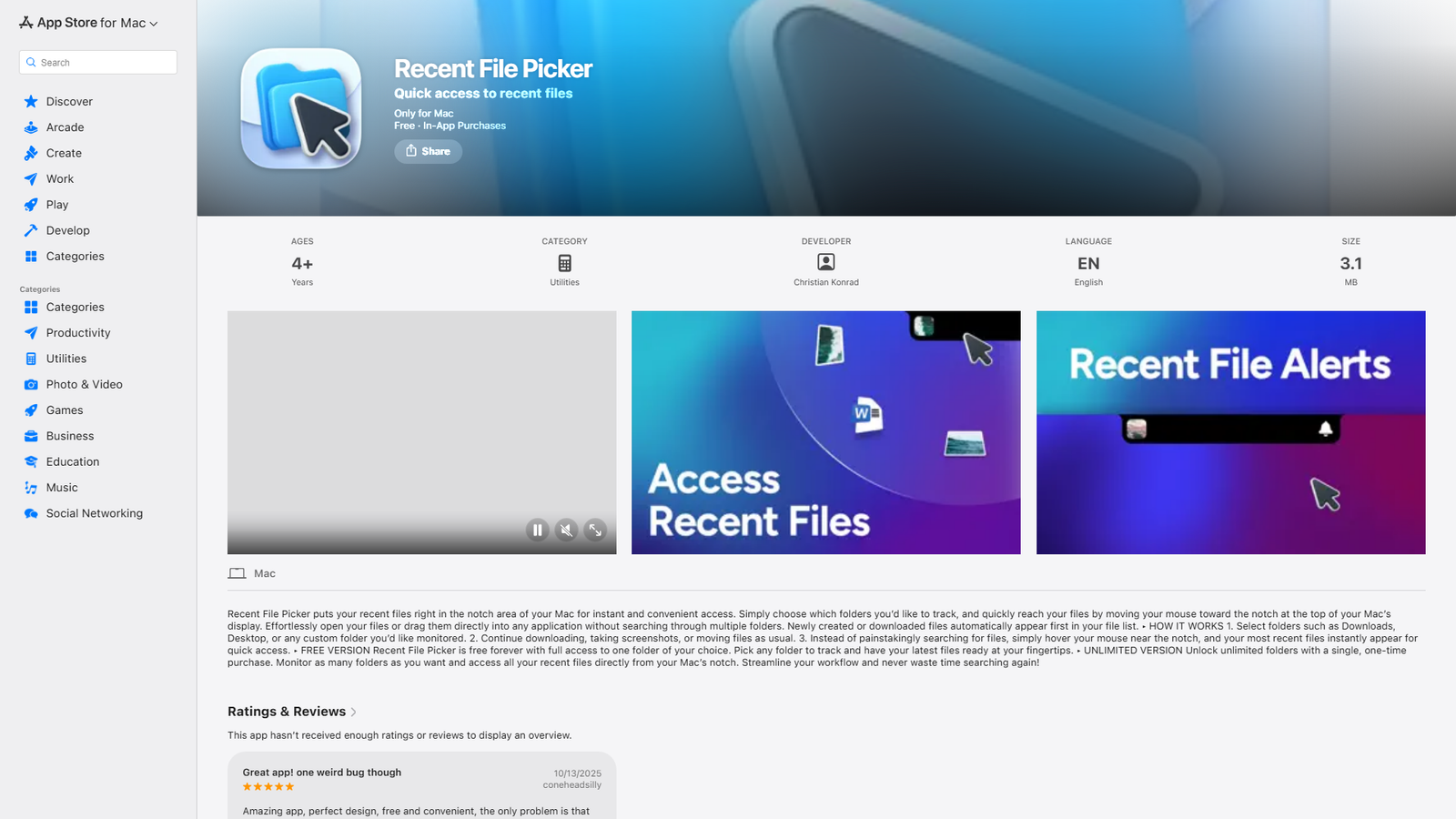 Recent File Picker for macOS Screenshot