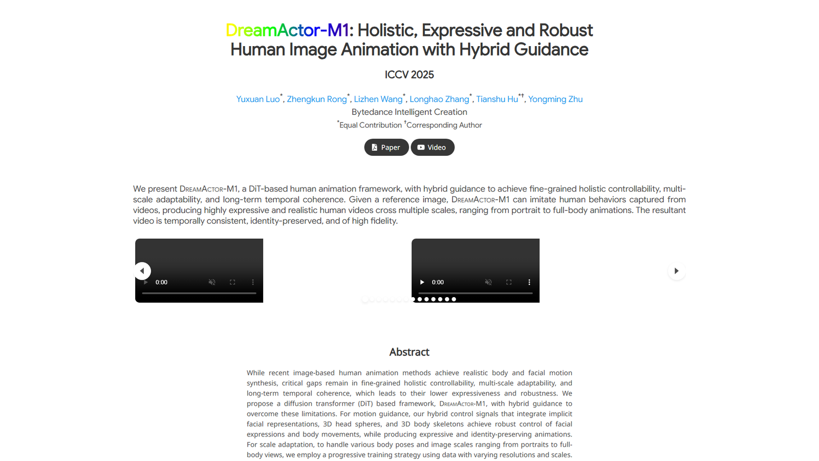 DreamActor-M1 From ByteDance Screenshot