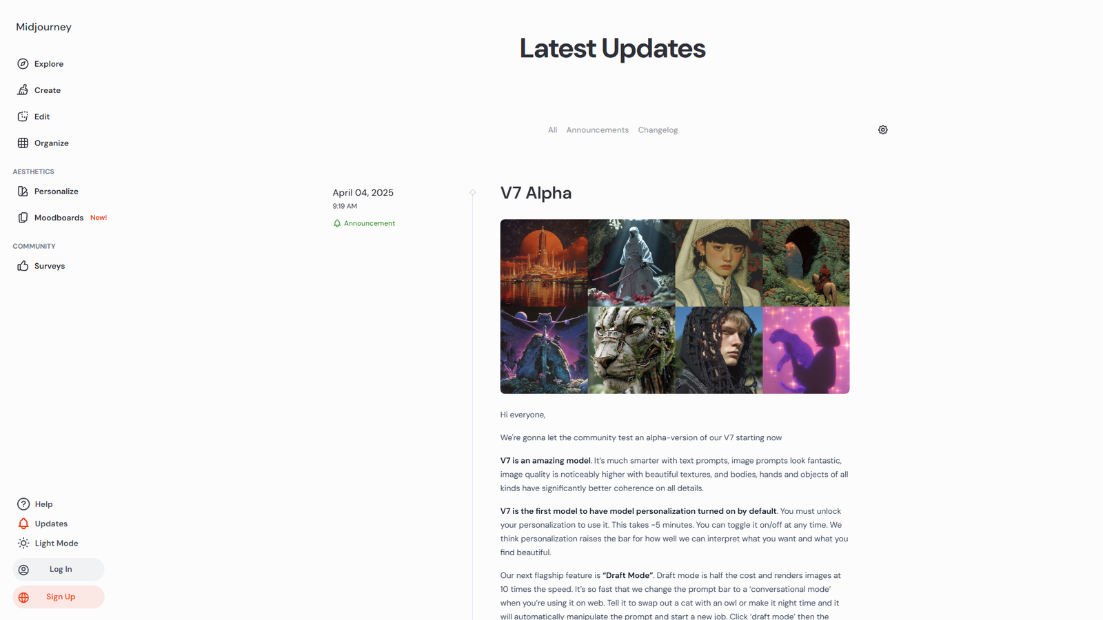 Midjourney v7 Screenshot