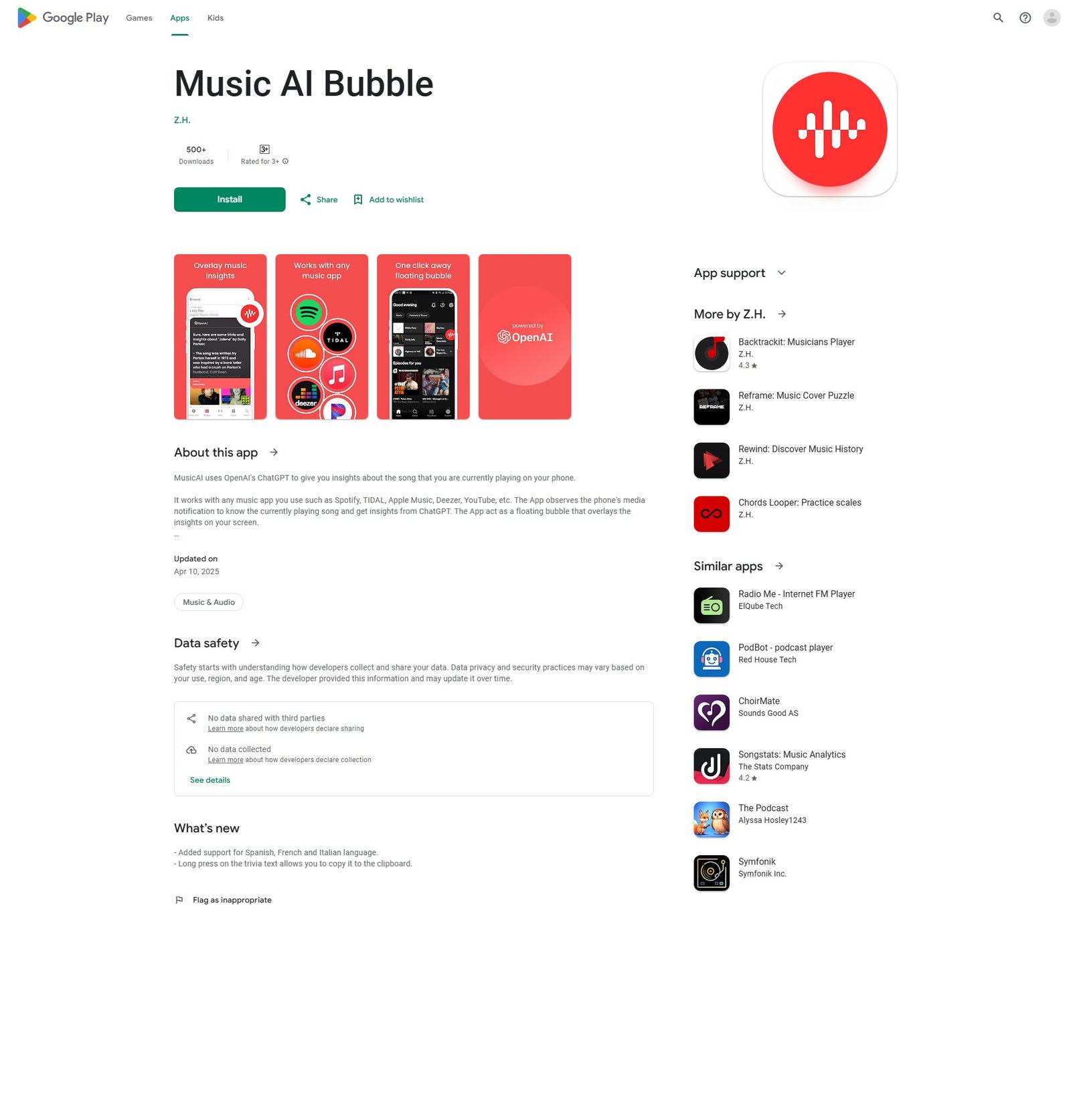 Music AI Bubble Screenshot
