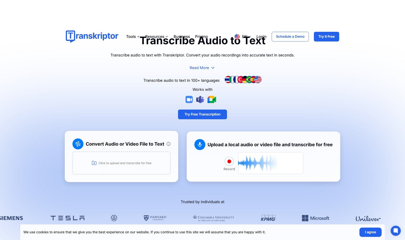 Transkriptor 2.0 Screenshot