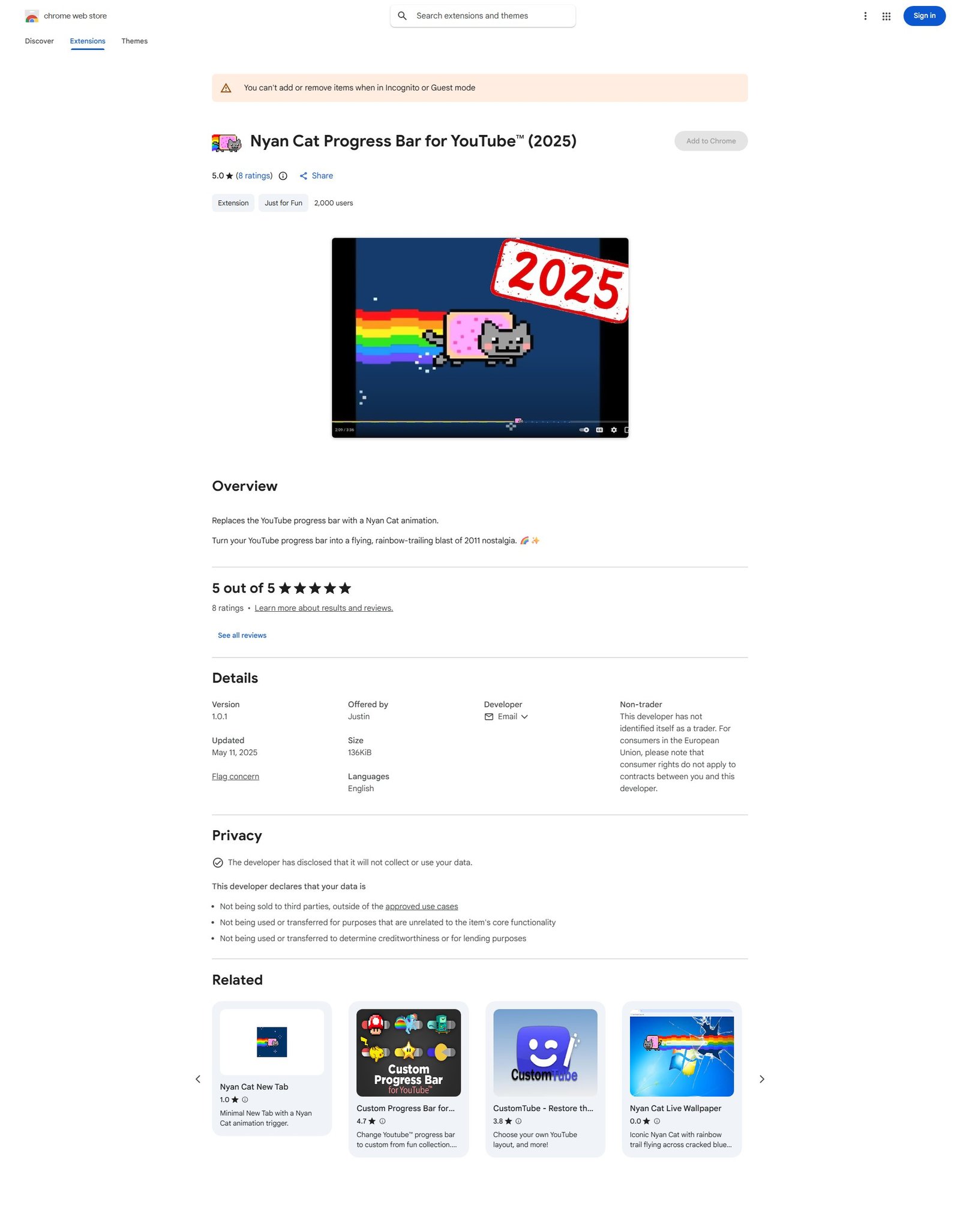 Nyan Cat Progress Bar Screenshot