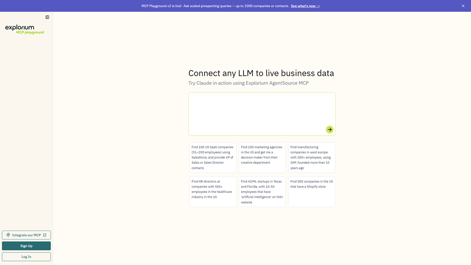 Explorium MCP Screenshot