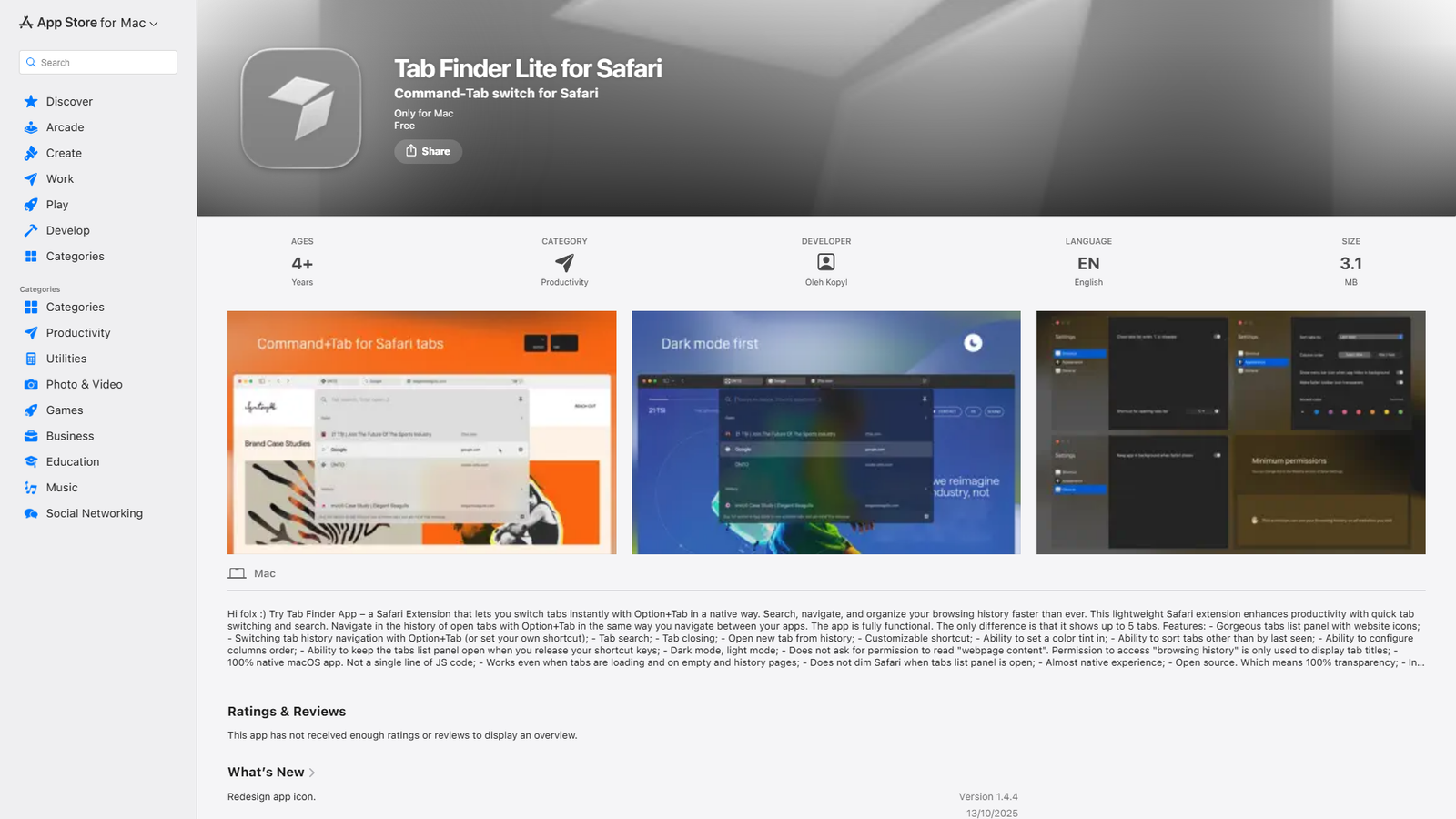 Tab Finder Lite Screenshot