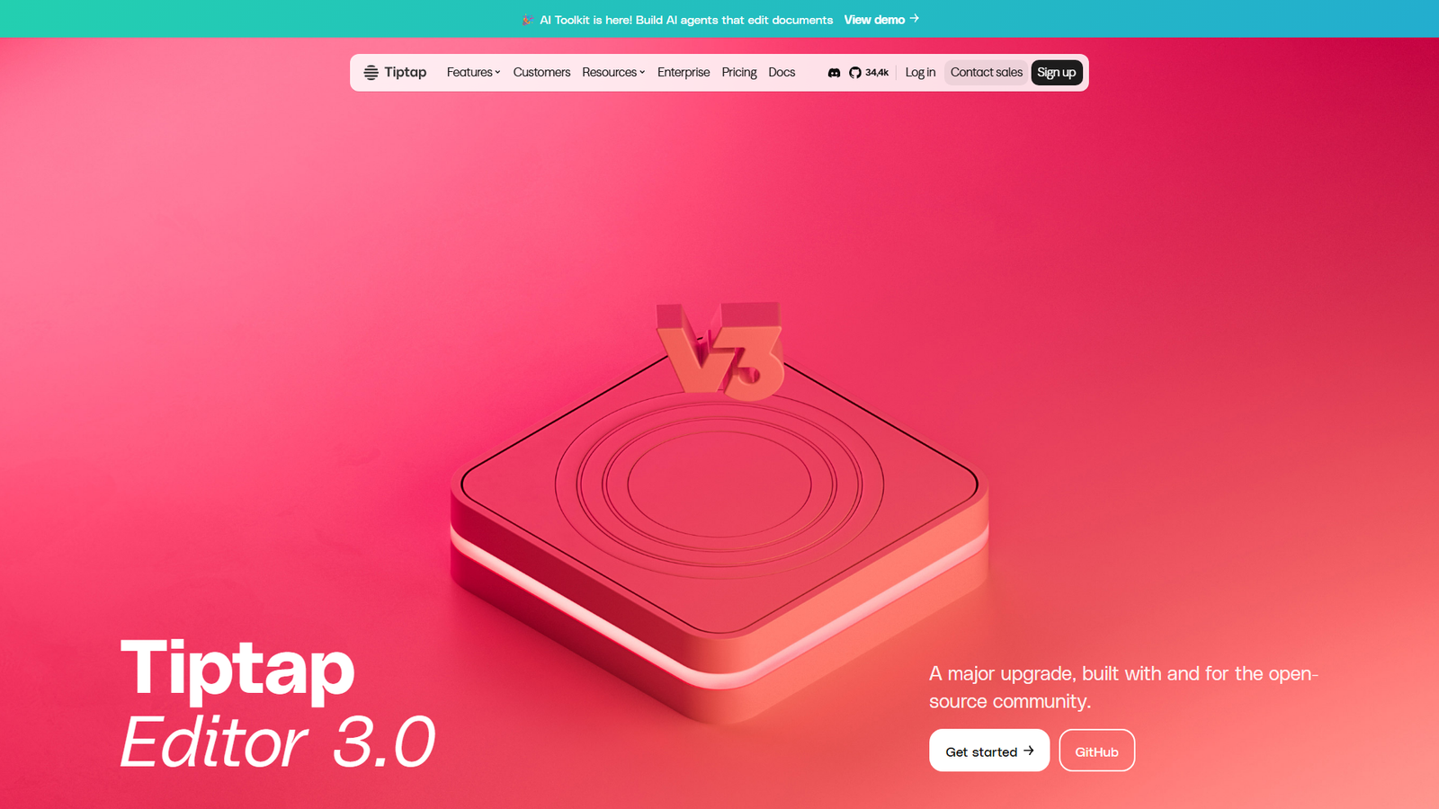 Tiptap Editor 3.0 Beta Screenshot