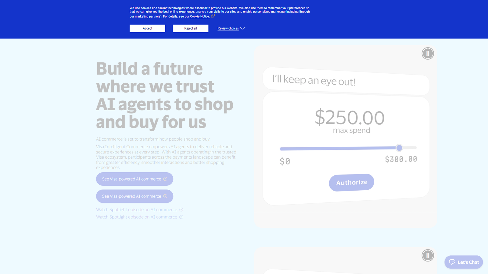 Visa Intelligent Commerce Screenshot