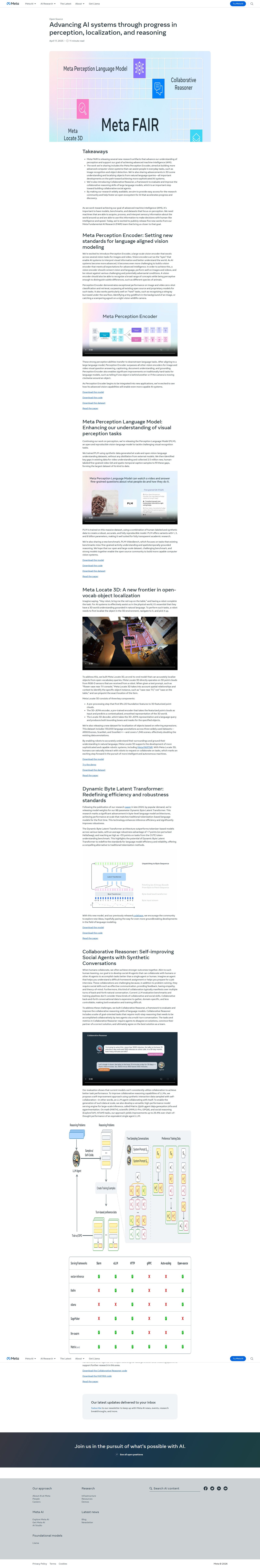Meta Perception Encoder Screenshot