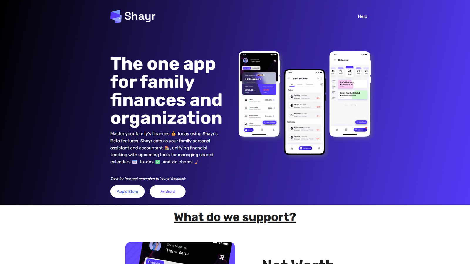 Shayr: Family and Finances Screenshot