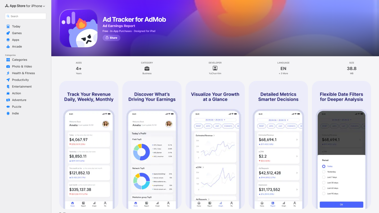 Ad Tracker for AdMob Screenshot