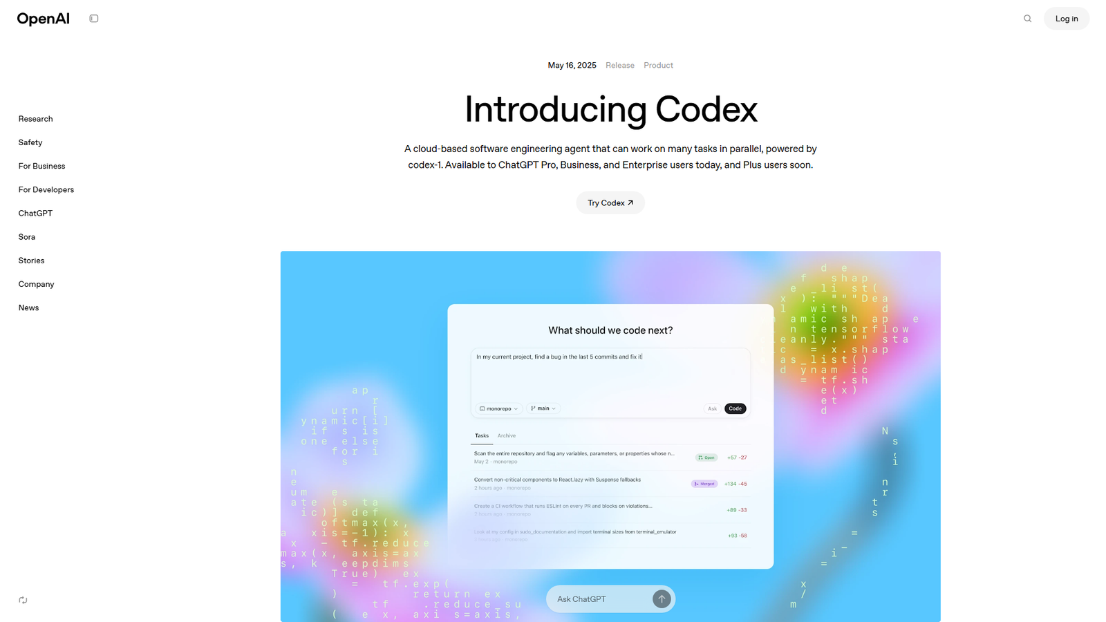 Codex by ChatGPT Screenshot