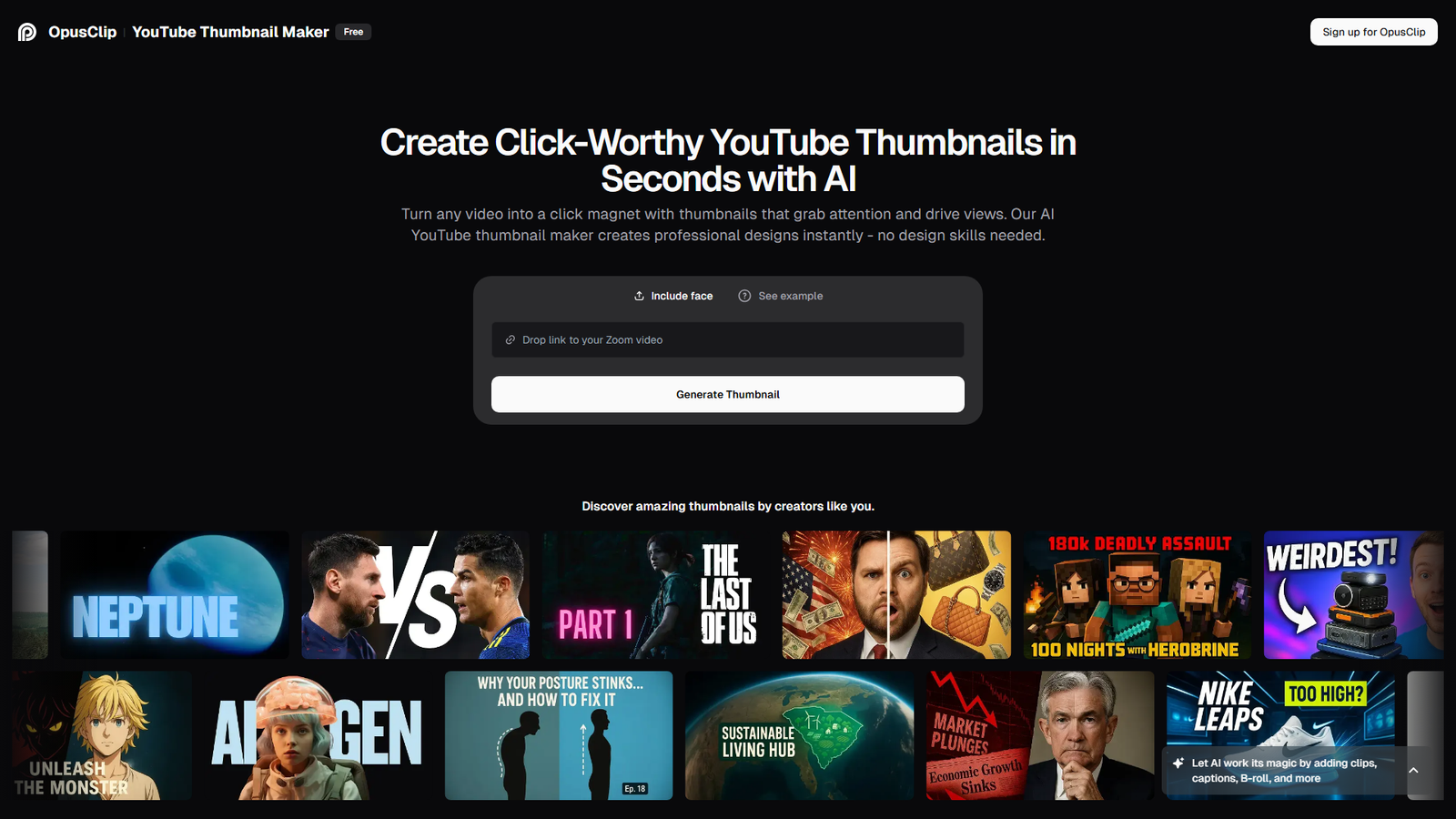 OpusClip Thumbnail Screenshot