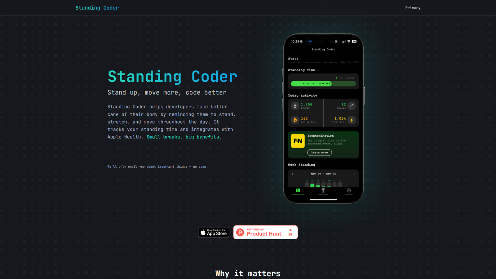 Standing Coder Screenshot